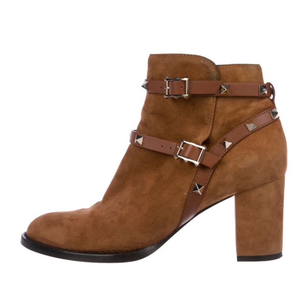 Valentino Suede Rockstud Booties